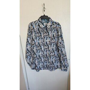 Suslo Couture Paisley Button Down Shirt with Flip Cuffs 48" Chest 3X Maximalist